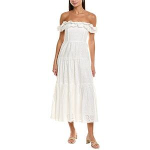 Maison Maar Womens  Midi Dress, White